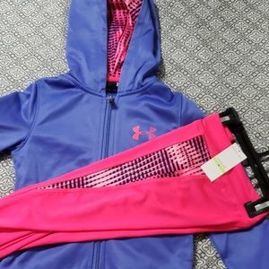 Toddler girls 2pc set leggings andfront zip jacket